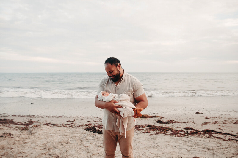 Family, Wedding & Newborn Photographer in Melbourne | Gill Juergens Photography | Outdoor newborn photos on the Mornington Peninsula coastline | Gill Juergens Photography